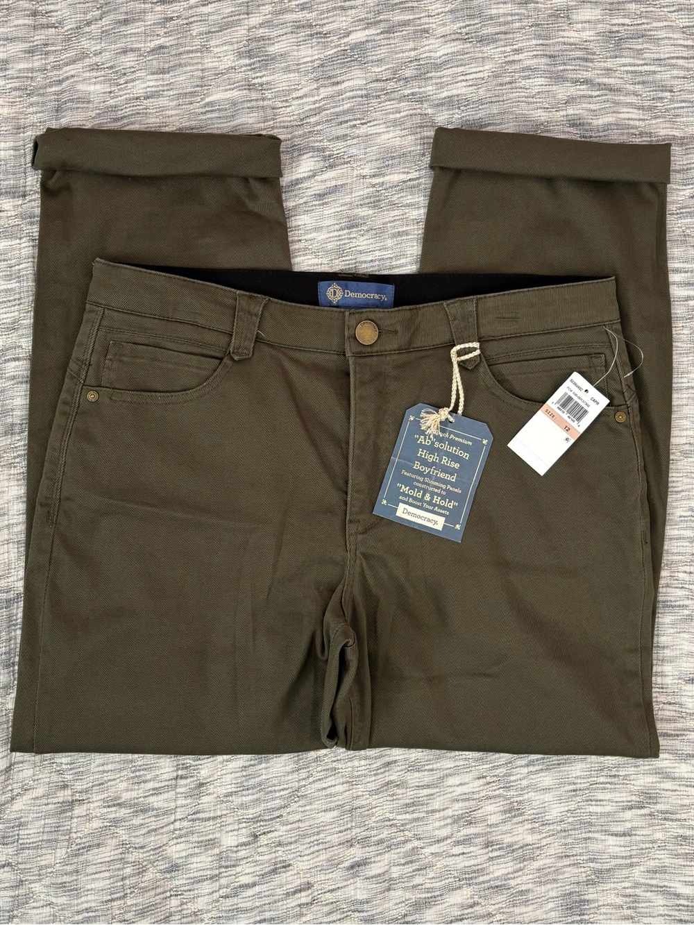 Democracy Ab Solution High Rise Boyfriend Jeans Sz 12 NWT | Democracy Jeans -